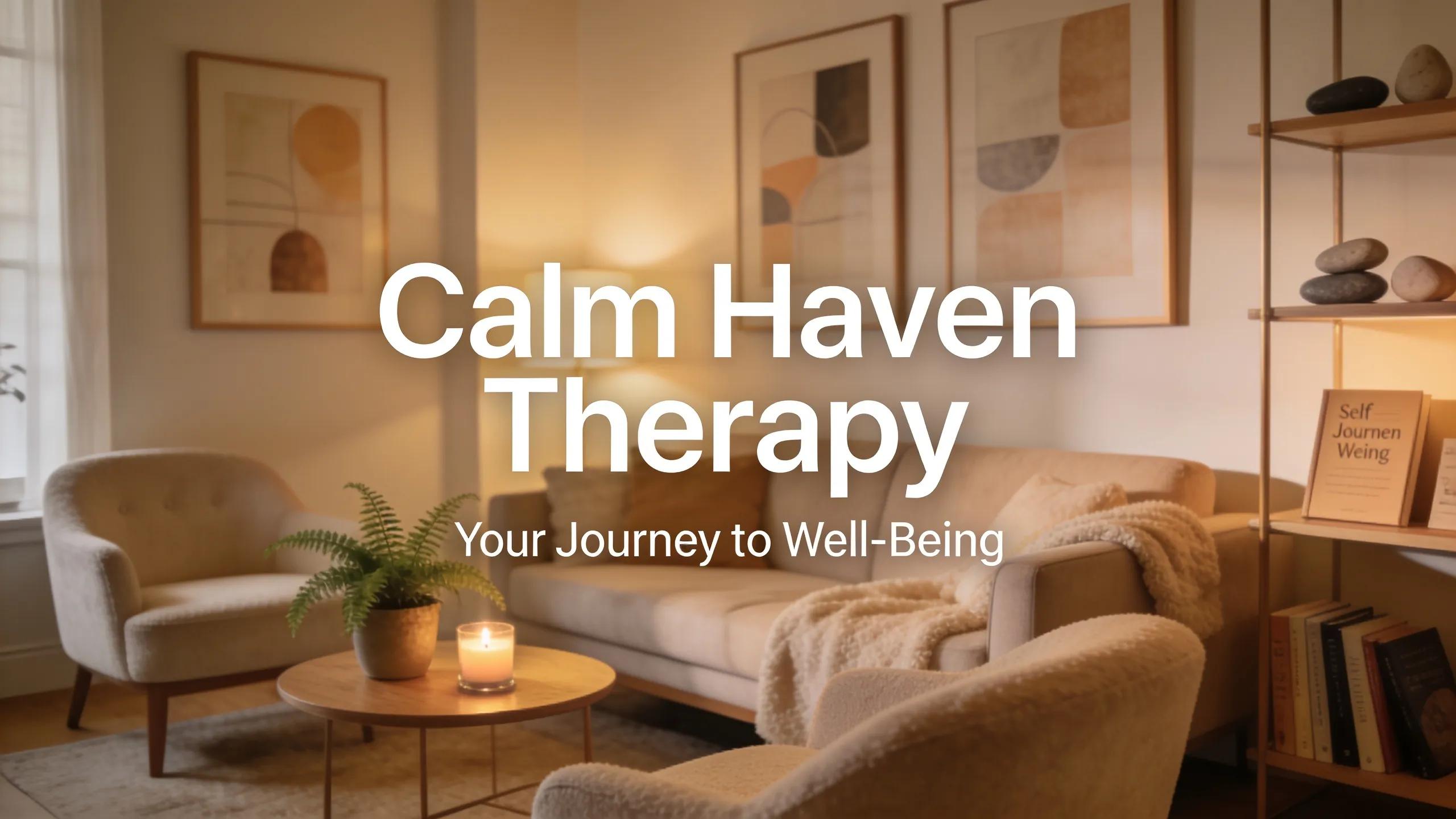 Calm Haven Therapy branding and interior design for mental health practices and private practice growth.